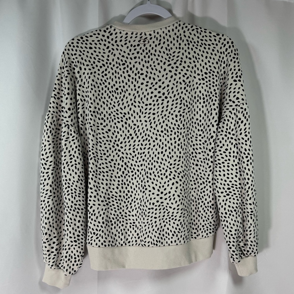 Calia Crewneck Sweatshirt Cream With Black Spots XS - Picture 2 of 8